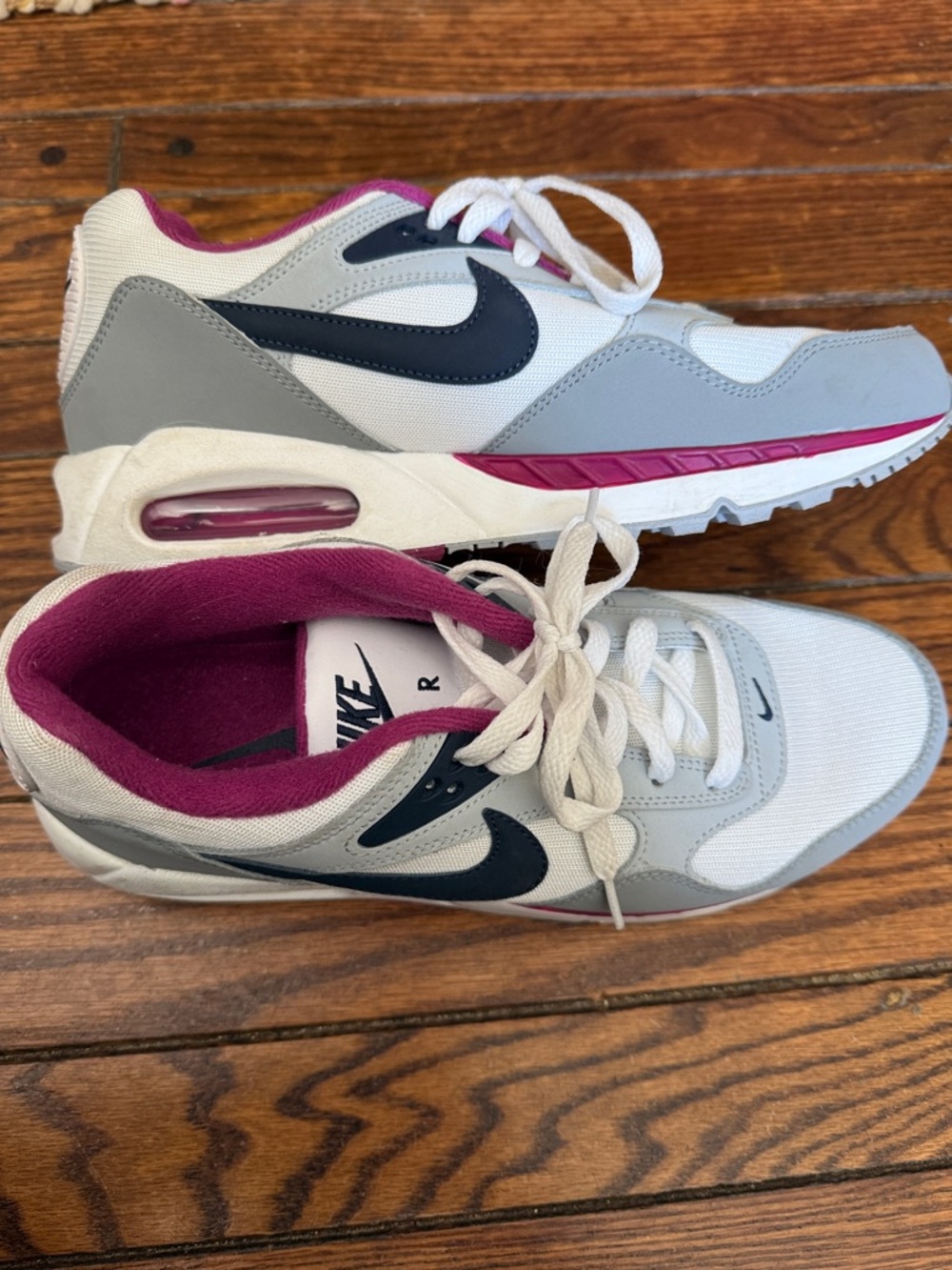 Nike Air Max Correlate Women’s Sneakers in White, Gray, Navy & Purple Accents